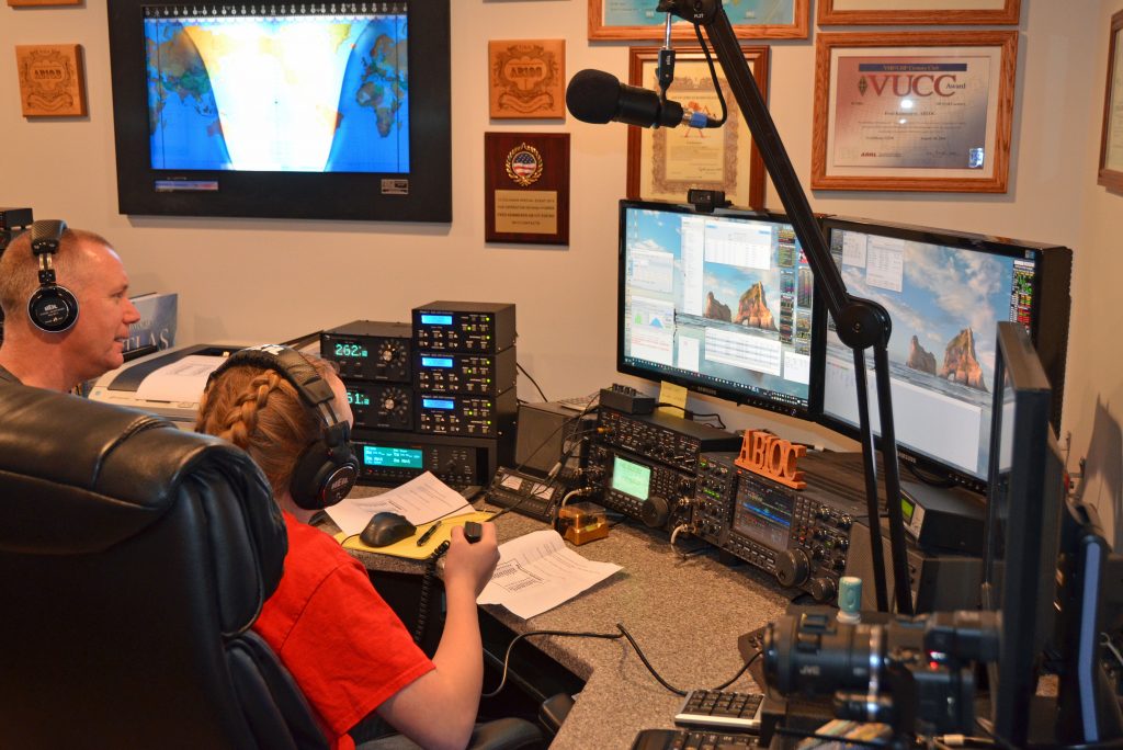Father and Daughter on Ham Radio